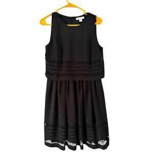 REISS 1971 Double Laser Cut Lucia Dress Women’s Size 6 Black